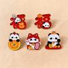 Broche de panda de estilo chino de Año Nuevo, insignia de metal con dibujos animados, accesorios para bolsos y ropa, regalo pequeño.