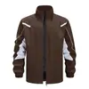 Jaqueta corta-vento com capuz masculina transfronteiriça esportiva casual para atividades ao ar livre, modelagem solta, versátil, moderna, com retalhos, comércio exterior