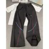 Pantalones Deportivos de Estilo Americano con Costuras de Contraste y Dobladillo Curvo para Hombre y Mujer, Pantalones Deportivos Casuales de Pierna Recta, de Peso Pesado para Otoño, Holgados, Pierna Ancha, con Efecto de Caída