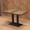 Mesa de negociación engrosada, habitación de hotel en alquiler, restaurante de comida rápida, juego de mesa y sillas para té de burbujas y bocadillos, cafetería, mesa cuadrada pequeña de color pizarra
