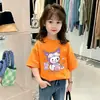 Camiseta de Verano de Algodón Puro para Niñas, Estilo Nuevo 2026, Manga Corta, Diseño Único, Dulce y Holgada, Top Versátil para Niños Mayores