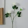 Flor Peônia Estrangeira Artificial de 3 Cabeças Flor de Seda Decoração de Casamento Decoração de Casa Buquê Flor de Plástico Peônia Estrangeira de Três Cabeças