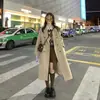 Novo Casaco de Lã Damasco Outono/Inverno 2026 para Mulheres, Sobretudo de Lã Estilo Hepburn, Estilo Coreano Petite, Engrossado para o Inverno