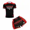 Conjunto de Treino de Boxe Luta MMA Artes Marciais Corrida Fitness Esportes Traje Sanda Manga Curta