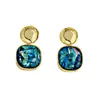 Brincos Quadrados em Pedra de Concha de Abalone de Luxo Leve Estilo Francês, Brincos de Pérola Vintage, Acessórios de Moda Geométricos Elegantes com um Toque de Luxo