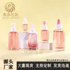 Botella de vidrio de fondo grueso, recta, de hombros redondos, en stock; botella de vidrio transparente con gotero de boca ancha; material de embalaje para botella de aceite esencial de 10-120 ml
