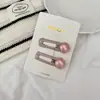 Versión Coreana Dulce Versátil Pinza BB Hueca con Forma de Corazón para Niñas, Pasador Lateral Simple, Pinza para Flequillo Rosa para Niñas Jóvenes