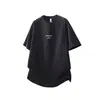 Ropa Muxi Verano Nuevo Hombre Estampado de Letras Sencillo Manga Corta Casual Americano Holgado Cuello Redondo Camiseta Ins