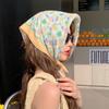 Pañuelo Cuadrado Pequeño Estilo Pastoral para Mujer Algodón y Lino Pañuelo de Seda Primavera y Verano Combinable Protección Solar Pañuelo para la Cabeza Playa Marítima Sombrilla Pañuelo Decorativo