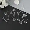 Perforación de Oreja Resina Aguja de Tazón No Saliente Accesorios de Perla Hipoalergénicos Portavasos Vacío Transparente Aretes Invisibles para Estudiantes