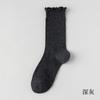 Calcetines de Color Sólido para Mujer hasta la Pantorrilla, Calcetines de Algodón Delgados de Verano, Calcetines de Algodón con Borde Fruncido Sin Costuras, Calcetines Extensos para Maternidad, Calcetines Holgados