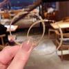 Pendientes de plata S925 con forma de aguja, estilo moderno y personalidad, ideales para celebraciones en internet, con un gran anillo de viento frío exagerado, de Corea del Sur, con círculos que combinan con todo.