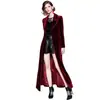 Casaco Longo Feminino, Comprimento do Joelho ao Tornozelo, Tendência Outono e Inverno 2025 Novo Estilo, Elegante Jaqueta de Veludo Feminina