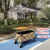 Carrito de puesto plegable portátil grande con mesa de altura ajustable, plegable y compacto, adecuado para acampar al aire libre y puestos de mercado nocturno