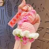 Llavero Colgante de Florero de Lana Tejido a Mano Colgante para Llavero de Mochila Escolar de Pareja Regalo del Día de San Valentín
