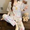 Pijamas de Algodón Mikko Novedad Verano para Mujer Lindo Paraíso de Frutas Rayado Manga Corta Pantalones Ropa de Casa Venta al por Mayor