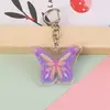 Novo Chaveiro de Borboleta Colorida Fofa 2D Pingente para Mochila de Menina Acrílico Desenho Animado Acessório de Chaveiro