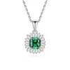 Transmisión en Vivo de Tiktok Dropshipping Collar de Plata S925 Floral Esmeralda Accesorios para Mujer Regalo Cadena para Clavícula Conmemorativa Colgante