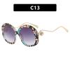 Gafas redondas de metal con montura grande, nuevas gafas de moda 2025 con espejo plano, personalizadas, estilo retro con perla antiazul.