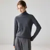 Novo suéter de cashmere de gola alta para mulheres, suéter base de malha de cashmere de manga comprida, top casual simples de cor sólida para o dia a dia