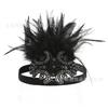 Diadema de Fiesta de Prom de Chica Flapper de los Años 20 Diadema de Plumas Indígenas Europeas y Americanas Accesorio para el Cabello de la Frente