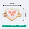 Joyas Creativas Accesorios DIY Nuevo Colgante Doble Corazón Lazo Goteo de Aceite Collar Pulsera Colgante Colgante Venta al por Mayor