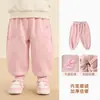 Calça Kaka Panda com forro de fleece infantil, calça esportiva para meninos, vestuário de inverno, calça longa de inverno quente para meninas, calça infantil moderna para bebê