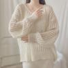 Suéter Tendência de Mohair Feminino Estilo Preguiçoso Solto Gola Alta Gola Redonda Peça de Roupa Externa Suéter Tendência Primavera e Outono Nova Chegada Roupas
