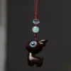 Corrente para Celular de Jacarandá, Sândalo Verde, Buxo, Pingente de Bolsa com Personagem e Animal, Acessórios Artesanais