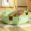Nido para Gatos, Nido Tejido Universal para Mascotas para Todas las Estaciones, Tablero Rascador para Gatos, Resistente a los Arañazos, Resistente al Desgaste, No Suelta Pelo, Lavable, Nido Fresco de Verano, Nido para Dormir