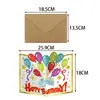 Cartão de Aniversário Feliz Transfronteiriço, Cartão de Bênção de Presente de Aniversário, Cartão de Cumprimentos em Envelope de Aniversário Pop-Up 3D