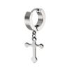 Aretes Redondos de Acero de Titanio Punk Hip-Hop Europeo y Americano 2023 Aretes con Colgante de Cruz Accesorios para las Orejas Aretes Personalizados Geométricos