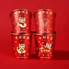 Nuevo Set de Banquete para Diez Personas 2025 Vasos de Papel con Foil Dorado Desechables Festivos Platos de Papel Palillos Vajilla