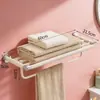 Nai Feifeng Estante para Toallas de Dopamina Estante de Almacenamiento para Baño Montado en Pared Rojo Acero Inoxidable Estante para Toallas