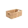 Cesta de Almacenamiento Tejida de Paja de Jacinto de Agua Cesta de Almacenamiento de Escritorio Cesta Tejida Caja de Almacenamiento Portátil para Cocina Sala de Estar