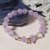 Ins pulsera de cristal con cuentas de lavanda estilo coreano de un solo círculo pulsera de circonita con lazo para mujer joyería al por mayor