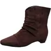 Botines de Tobillo Cuadrados de Gamuza Ji Retro Primer Encuentro Botas para Mujer 2026 Nuevas Otoño Invierno Casual Versátiles Botas de Moda Tacón Grueso