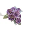 Flores Artificiales de Siete Cabezas Austin, Flores Falsas Realistas para Arreglo de Escenas, Decoraciones de Flores Artificiales Terminadas, Alta Calidad y Realistas
