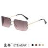2025 Nuevas Gafas de Sol de Moda Callejera Estilo Europeo y Americano Tendencia en Línea Gafas de Sol sin Marco de Alta Gama para Mujer Bordes Cortados