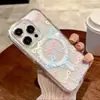 Funda Magnética de Teléfono Apple 18 Pro Max Colorida, Fresca y Elegante con Patrón de Lazo de Colores Pintado con UV para Niñas con Alto Atractivo Estético
