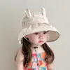 Sombrero de Protección Solar Coreano Yipan para Niños, Estilo Delgado de Verano, Sombrero de Sol de Ala Ancha para Niñas, Sombrero de Copa Abierta, Sombrero de Bebé, Sombrero de Sol