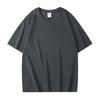 Personalizado 320g Lã Pesada Fio Duplo Algodão Puro Gola Redonda Ombro Caído Solto Oversized Manga Curta Exportação Transfronteiriça