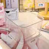 Bonito Cubo de Basura Pequeño para Escritorio para Uso Doméstico, Pequeña Pecera Transparente de Acrílico para Pez Betta, Contenedor Cuadrado para Almacenamiento de Basura