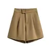 Ropa exterior holgada de otoño e invierno para tallas grandes, pantalones cortos de lana de pierna ancha para chicas con sobrepeso, aspecto adelgazante, cintura alta, línea A, pantalones casuales que cubren la carne y elegantes