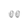 Pendientes de Plata Pura S999 con Flor de Aguja de Plata y Circonita, Frescos y Dulces, Suaves, Modernos, Versátiles, para Venta al por Mayor