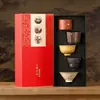 Tazas de Té de Arcilla Púrpura de Cinco Hornos Famosos con Diseño de Clavos Incrustados, Juego de Té Taza de Maestro Caja de Regalo, Souvenirs de Alta Gama, Regalos para Conferencias, Regalos