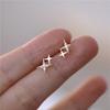 Brincos Cao Shi ins Dongdaemun Simples Nicho Diamante Esmaltado Estrela de Quatro Pontos Brincos Estrela Super Feéricos para Mulheres