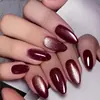 Uñas artificiales de ojo de gato personalizadas para exportación, 30 piezas con forma de almendra, de alta calidad, de color sólido, fabricadas por una fábrica de buena reputación