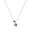 Collar de Estrella Cintura Pequeña para Mujer Ins Nicho Nuevo Estilo Minimalista Collar de Flor Rosa Cadena para Suéter para Estudiantes Mujeres Moderno