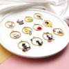 Pendientes de aleación con aceite de goteo de la serie Princesa, material de bricolaje, dibujos animados de gato, póker, conejo mágico, accesorios de joyería, colgante